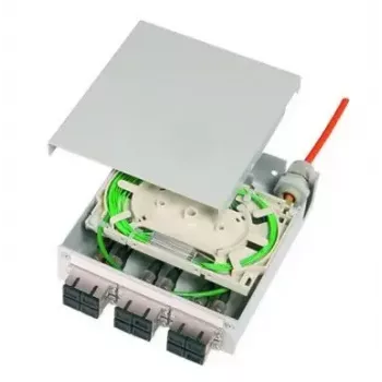 Telegärtner STX H82050K0005 caixa de distribuição de fibra ótica para calha DIN, 12x LC MM, cinzento claro RAL 7035