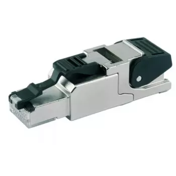 Conector RJ-45 Telegärtner MFP8 T568 A Cat.6A, preto/prateado