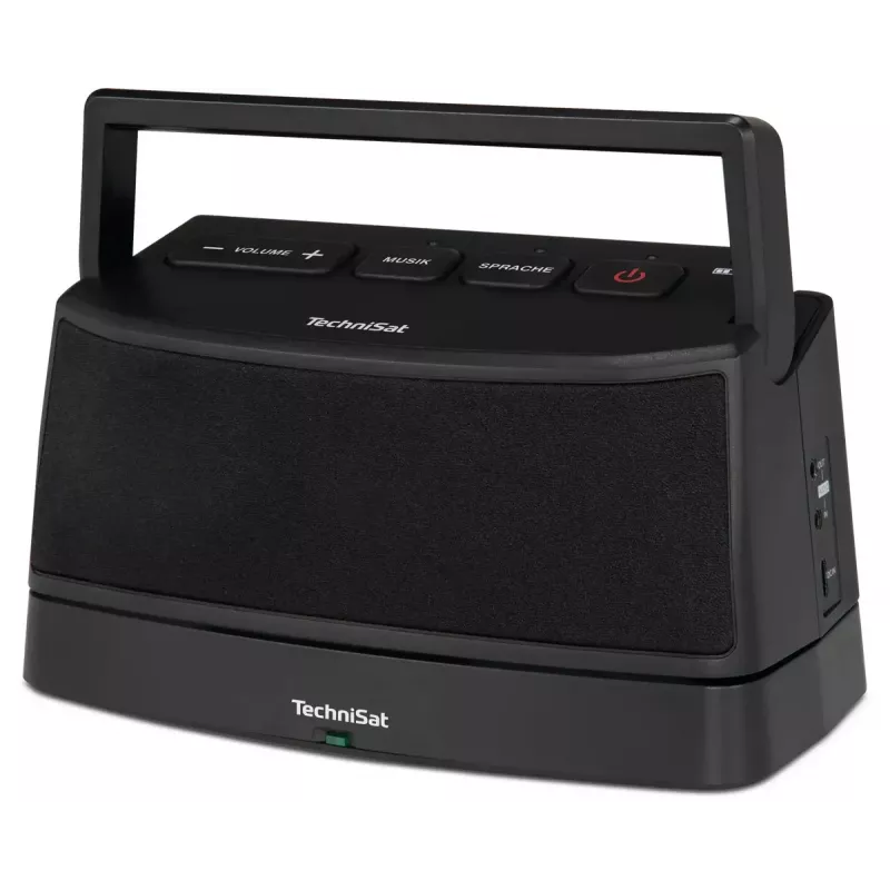 Altifalante estéreo portátil TECHNISAT ISIBOX 1 — 4 W RMS, com fios e sem fios, bateria integrada, USB-C, preto