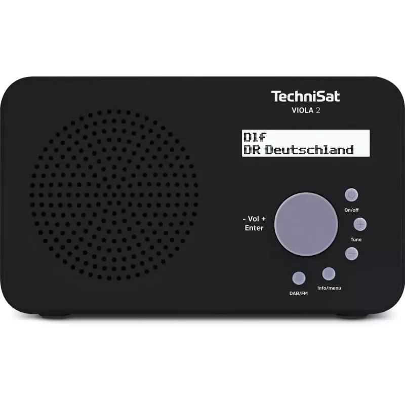 Rádio portátil TECHNISAT VIOLA 2 – DAB+ e FM, ecrã LCD, 1 W, jack 3,5 mm, preto