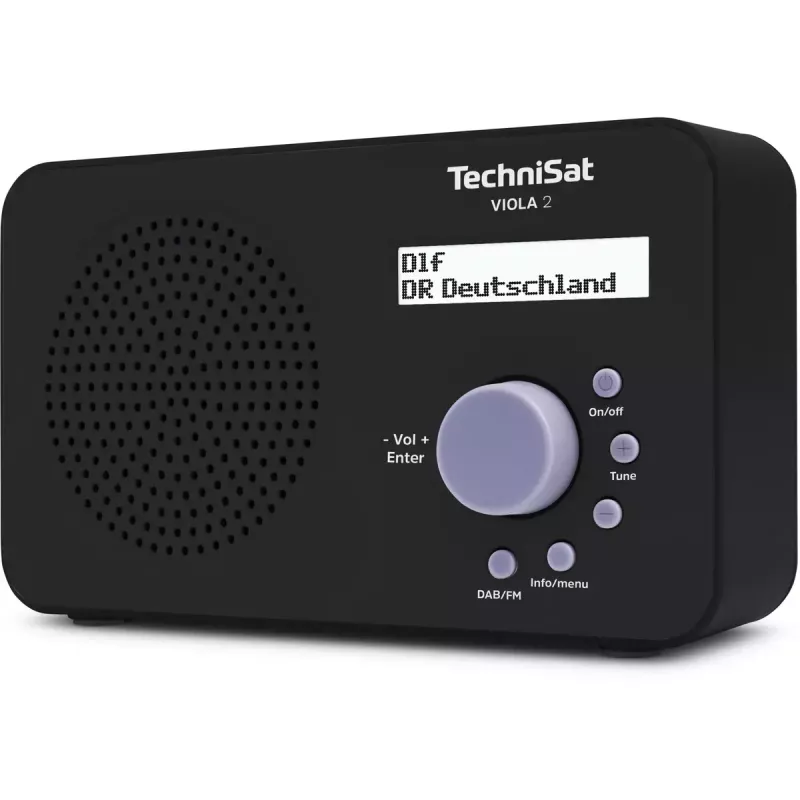 Rádio portátil TECHNISAT VIOLA 2 – DAB+ e FM, ecrã LCD, 1 W, jack 3,5 mm, preto