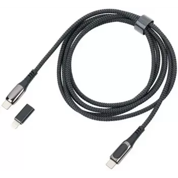 Cabo de carregamento TROIKA SPEEDY XL preto – cabo USB de carregamento e dados, modelo CBL20/BK