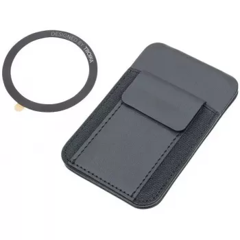 Porta-cartões TROIKA CCM25/BK pele carteira compacta, design fino, preto
