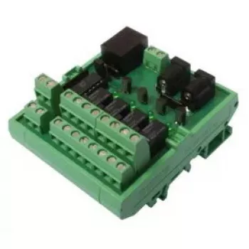 Caixa de relés conversor/repetidor/isolador série, ONLINE USV-Systeme CON_R_AUX, 12 V, 500 mA, 68×45×78 mm, 0,1 kg, preto/verde