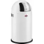 Caixote do lixo Wesco Pushboy Jr. 22 l, branco mate — tampa de pressão sem pedal, caixote do lixo compacto de cozinha