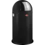 Balde do lixo Wesco Pushboy 50 l, preto mate, tampa de pressão sem pedal