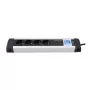 Extensão de energia Olympia MS 2500 1,5 m 5 tomadas AC interior preto prateado