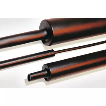 Manga termorretrátil HellermannTyton 323-20750, preta, 1 m de comprimento, diâmetro 2,2–7,5 cm, embalagem de 5