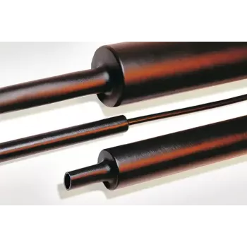 HellermannTyton 323-20400 manga termorretrátil, preta, 1 m de comprimento, diâmetro 4–12 mm, 15 unidades