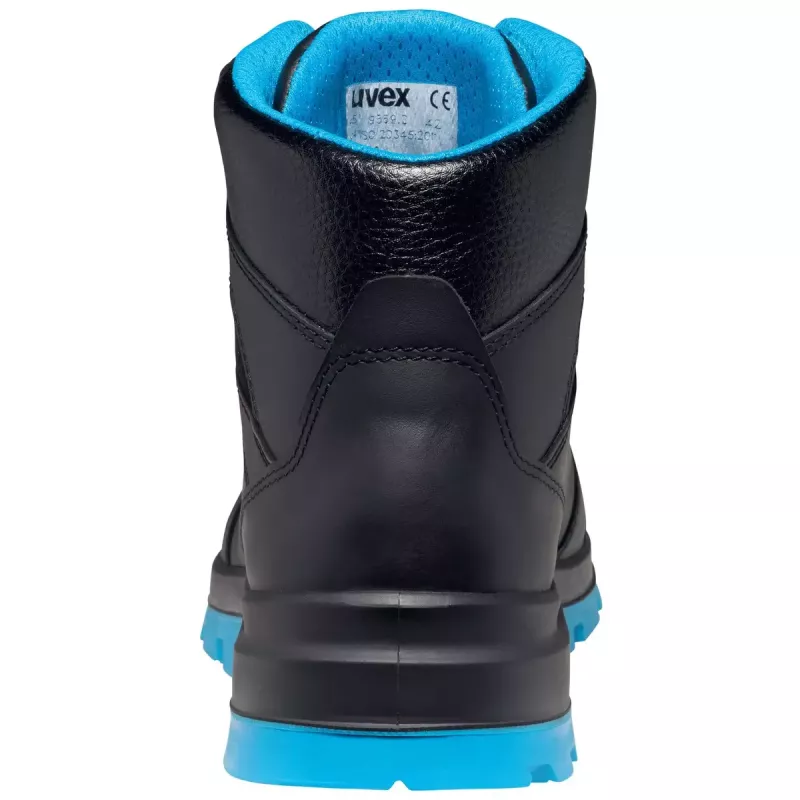 Botas de segurança Uvex xenova BOA S1P unissexo adulto preto azul pele PU