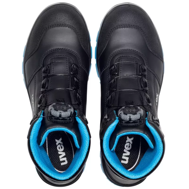 Botas de segurança Uvex xenova BOA S1P unissexo adulto preto azul pele PU