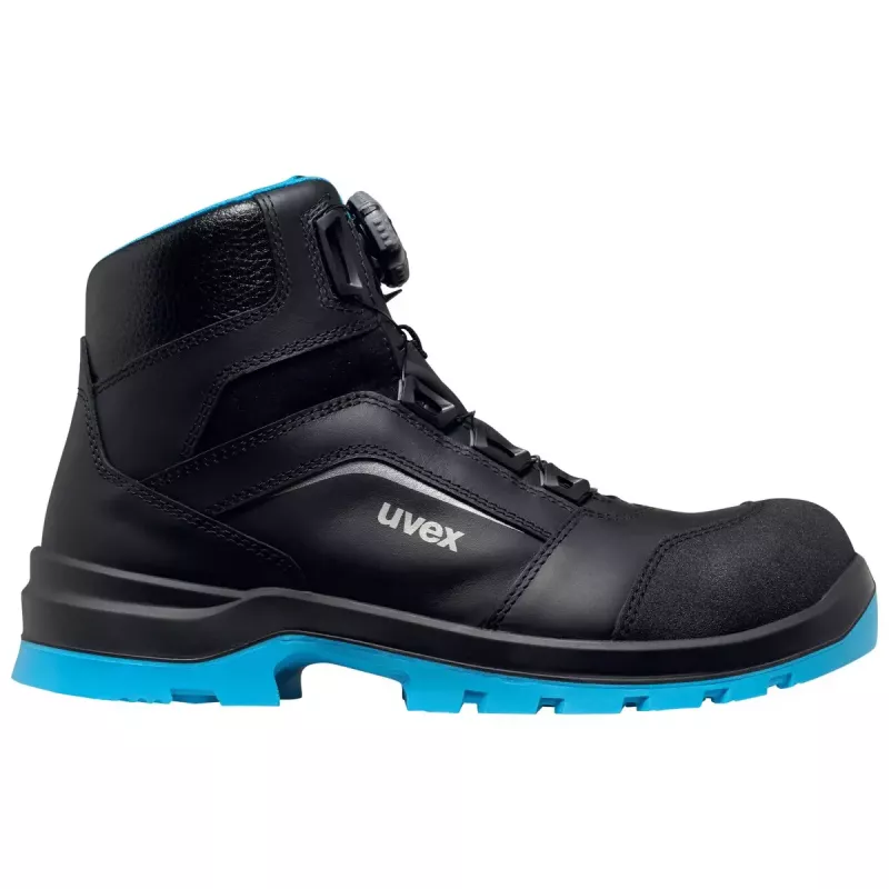 Botas de segurança Uvex xenova BOA S1P unissexo adulto preto azul pele PU