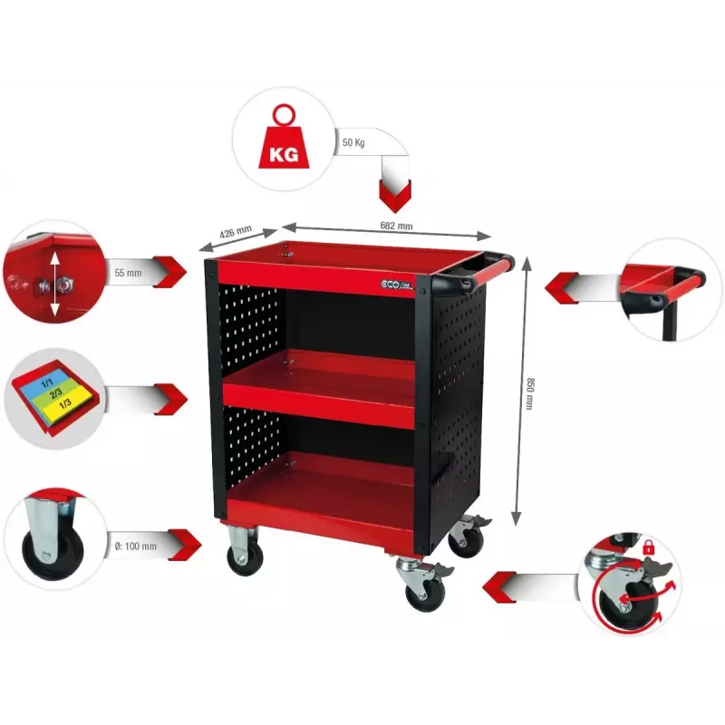 KS Tools ECOline carrinho de serviço para oficina (890.0006)