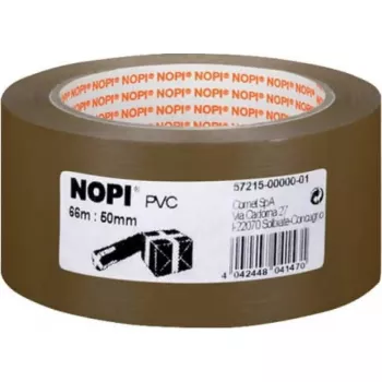 Fita adesiva em PVC Tesa NOPI Pack 66 m x 50 mm, castanha