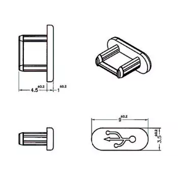 Tampa de proteção para conector fêmea USB Micro-B DeLOCK 64007