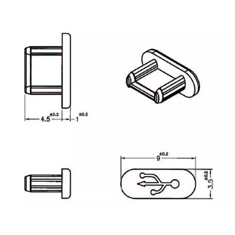 Tampa de proteção para conector fêmea USB Micro-B DeLOCK 64007