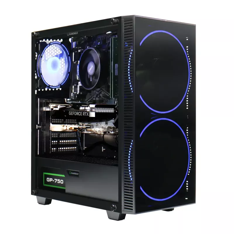 PC de secretária Hyrican GAMEMAX preto Hole 7811 — Intel Core i5-14400F, 16 GB DDR5, 1 TB SSD, GeForce RTX 5060 Ti, Windows 11