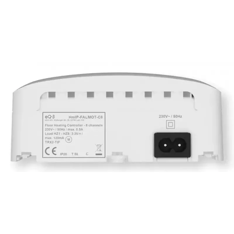 Controlador de piso radiante 8 canais motorizado, eQ-3 Homematic IP, termostato digital (RF, AC 230 V)