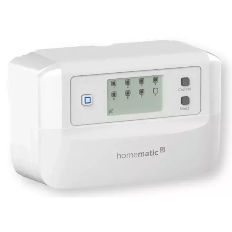 Controlador de piso radiante 8 canais motorizado, eQ-3 Homematic IP, termostato digital (RF, AC 230 V)