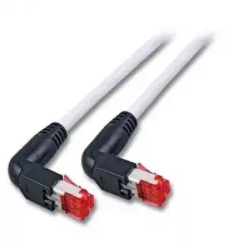 EFB Elektronik K4137GR.1,5 cabo patch RJ45, Cat.6A S/FTP, angulado 2x90°, 1,5 m, cinzento