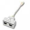 EFB Elektronik K5123.015 adaptador T, Cat.5e 10/100BaseT/ISDN, RJ45 para 2x RJ45, 0,15 m, prateado/branco