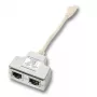 EFB Elektronik K5123.015 Adaptador em T, Cat.5e 10/100BaseT/ISDN, de RJ45 para 2x RJ45, 0,15 m, prateado/branco