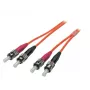EFB Elektronik O6023.7,5 Cabo patch de fibra óptica Duplex ST-ST OM1, 7,5 m, laranja