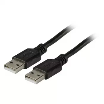 Cabo USB 2.0 A–A EFB Elektronik 1,5 m, ficha-ficha, 0,48 Gbit/s, preto, blindado magneticamente
