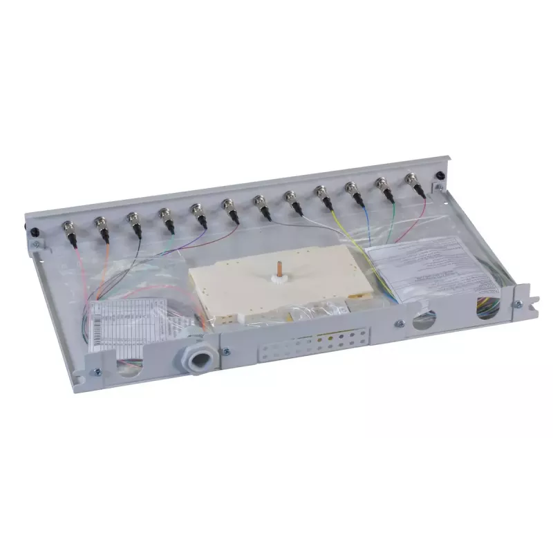 Patch panel 1U EFB Elektronik B71006.12OM4 — conectores de fibra ótica ST, metal, 483×44,5×244 mm