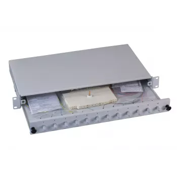 Patch panel 1U EFB Elektronik B71006.12OM4 — conectores de fibra ótica ST, metal, 483×44,5×244 mm