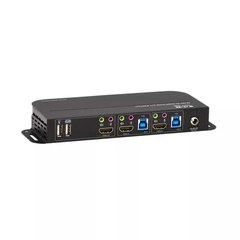 Comutador KVM 2 portas HDMI/USB Tripp Lite B005-HUA2-K — 4K 60 Hz, HDR, HDCP 2.2, IR, partilha USB, cabo de 1,2 m