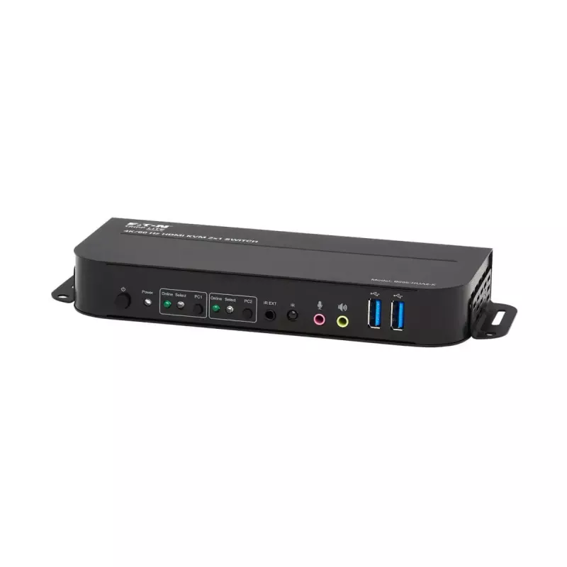 Comutador KVM 2 portas HDMI/USB Tripp Lite B005-HUA2-K — 4K 60 Hz, HDR, HDCP 2.2, IR, partilha USB, cabo de 1,2 m