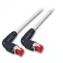 EFB Elektronik K4137GR.0,50 Cabo patch RJ45, Cat.6A S/FTP, 2x90° angular, 0,5 m, cinzento