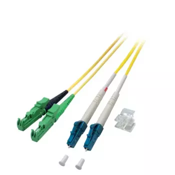 Cabo de fibra ótica EFB Elektronik O0937.15 — OS2, 15 m, E-2000 (LSH) para LC, 9 µm, duplex integral, amarelo