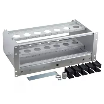 Subrack EFB Elektronik 53711.1 — caixa de alumínio/termoplástico, 483×295×178 mm, cinzento