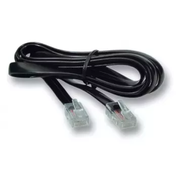 Cabo de sinal EFB Elektronik K2402SW.20, 20 m, ficha RJ-10 macho–macho, preto