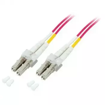 EFB Elektronik O0319.0,5OM5 Cabo patch de fibra óptica Duplex, LC-LC, OM5 50/125 µm, LSZH, 0,5 m, verde-lima
