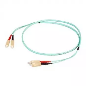 EFB Elektronik O7413FT.35 Cabo patch de fibra Flat Twin duplex, SC-SC, OM3 50/125 µm, I-V(ZN)HH LSZH, 35 m, aqua