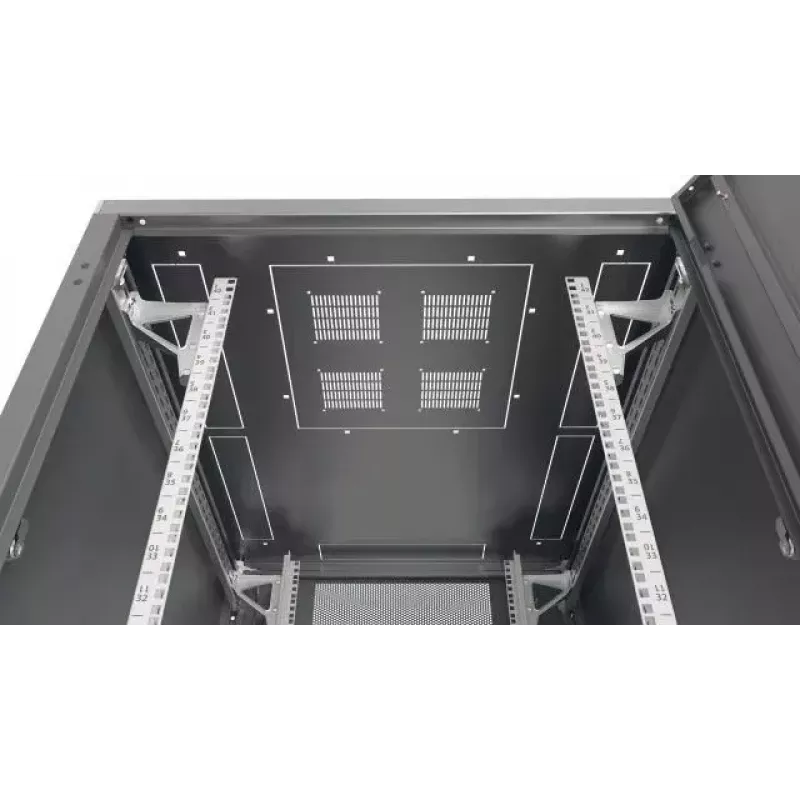 EFB Elektronik PRO 42U 19" Armário para servidores, 800x1000 mm, porta frontal e traseira perfurada, cinzento claro RAL 7035