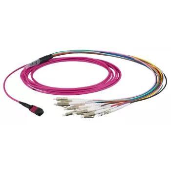 EFB Elektronik MTPF12LCOM3-10 Cabo patch de fibra de MTP/F para 12x LC, OM3 50/125 µm, LSZH, 10 m, aqua