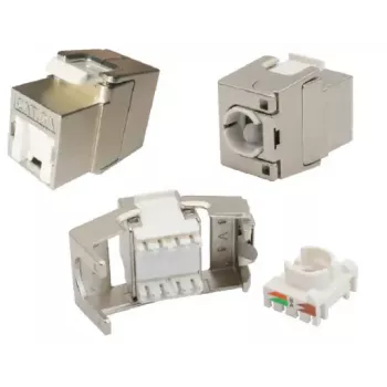 Módulo keystone EFB Elektronik E-20093, construção plana, prateado, conector fêmea RJ-45