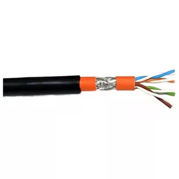 Cabo de rede EFB Elektronik 99733.100-CPR S/FTP Cat7 100 m preto