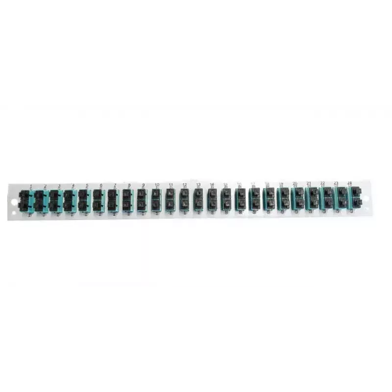Acessório para patch panel EFB Elektronik SB-FP-24SC-D-V-OM4 — 1HE montagem em rack, 432×13×43,5 mm, cinzento