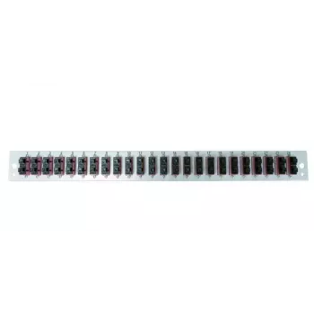 Acessório para patch panel EFB Elektronik SB-FP-24SC-D-V-OM4 — 1HE montagem em rack, 432×13×43,5 mm, cinzento
