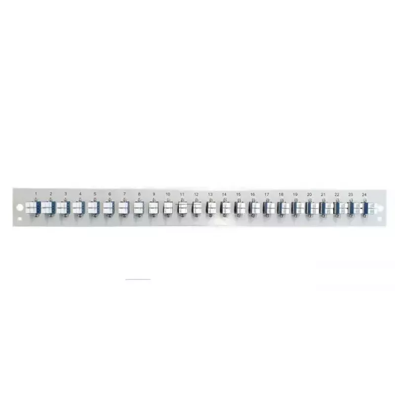 Acessório para patch panel EFB Elektronik SB-FP-24SC-S-OM4 — montagem em rack 1U, 432×13×43,5 mm, cinzento