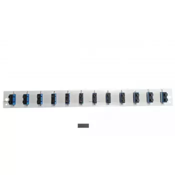 Acessório para patch panel EFB Elektronik SB-FP-S-12SC-D-V-OS2 — montagem em rack 1U, 12 conectores de fibra ótica SC, 432×13×43,5 mm
