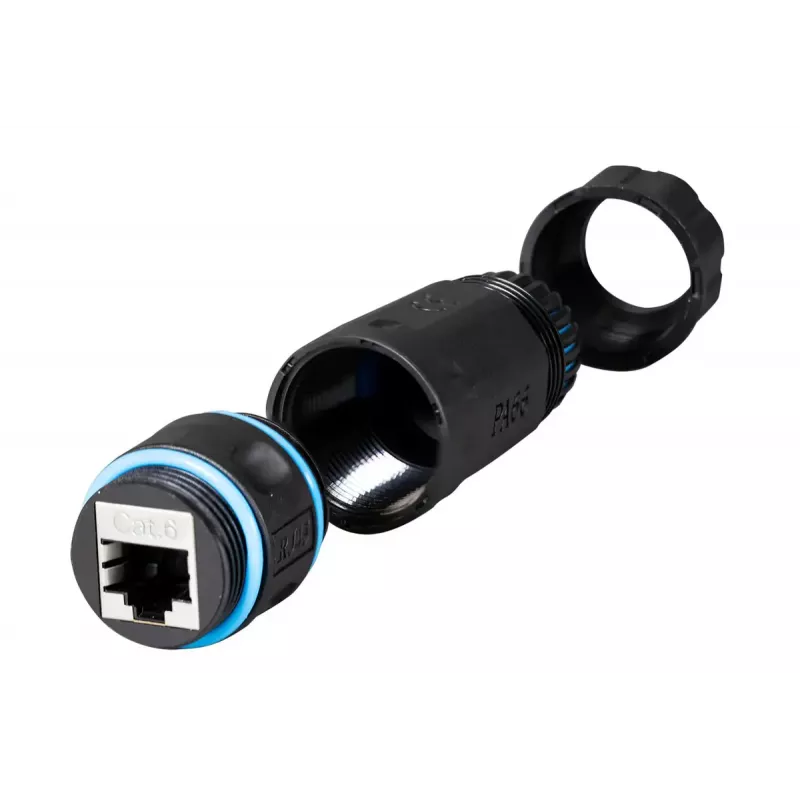 Adaptador RJ45 Cat.6 IP68 EFB Elektronik modelo IP68DFKRJ45WP – conector Ethernet à prova de água