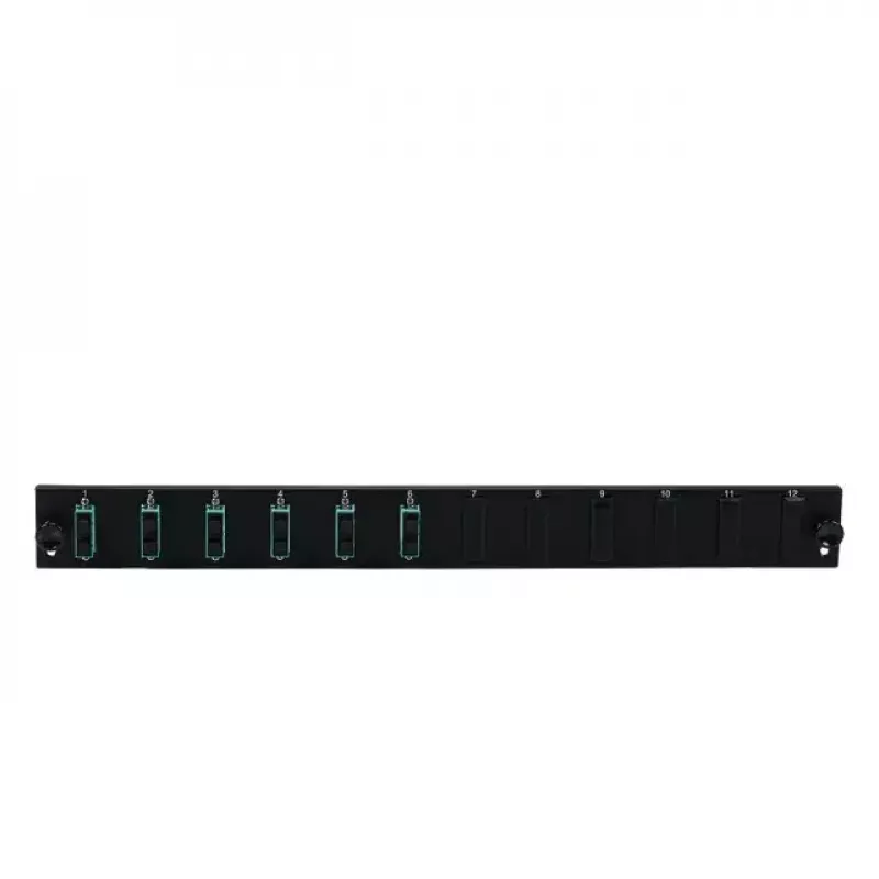 Acessório para patch panel EFB Elektronik SB-FP-6SC-D-V-OM3, montagem em rack 1U, 432×13×43,5 mm, cinzento