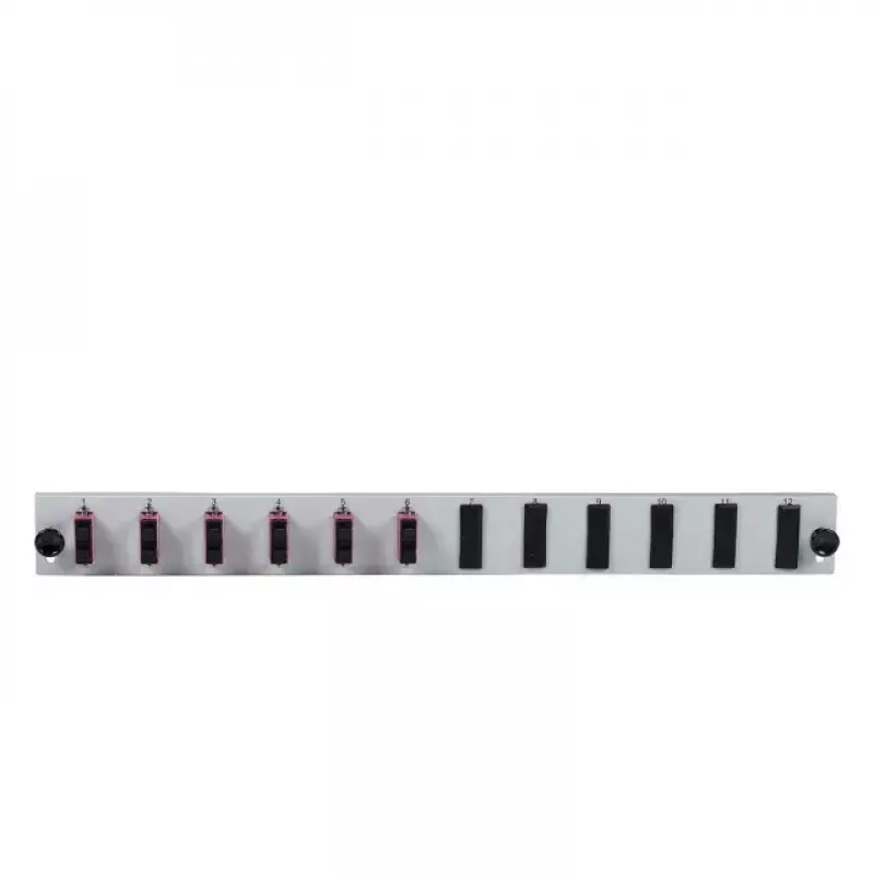 Acessório para patch panel EFB Elektronik SB-FP-6SC-D-V-OM3, montagem em rack 1U, 432×13×43,5 mm, cinzento