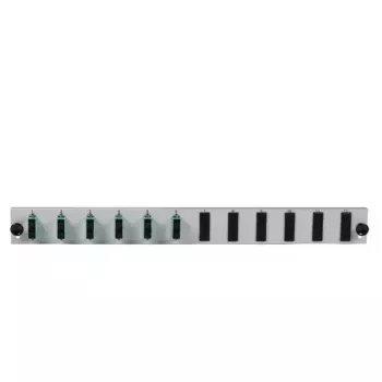 Acessório para patch panel EFB Elektronik SB-FP-6SC-D-V-OM3, montagem em rack 1U, 432×13×43,5 mm, cinzento